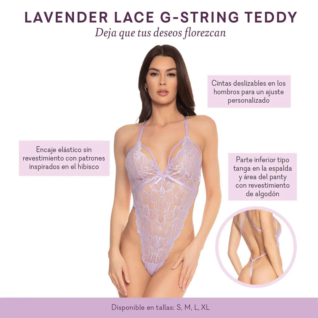 Lavender Lace G-string Teddy