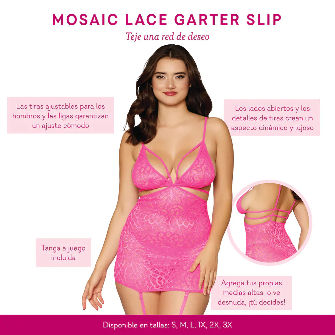 Mosaic Lace Garter Slip